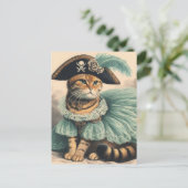 Carte Postale Chat pirate adorable (Debout devant)
