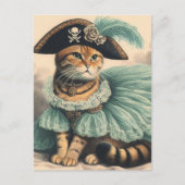 Carte Postale Chat pirate adorable (Devant)