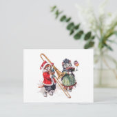 Carte Postale Chat Plays Trombone dans la neige (Debout devant)