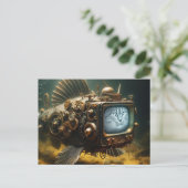 Carte Postale Chat poisson steampunk (Debout devant)