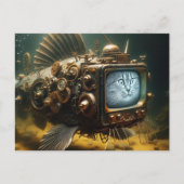 Carte Postale Chat poisson steampunk (Devant)
