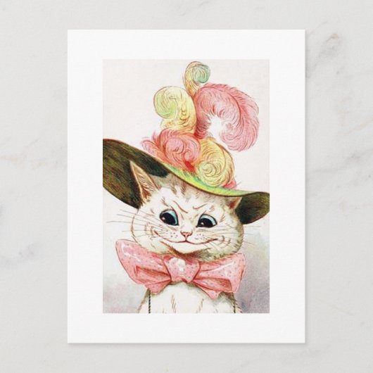 Carte Postale Chat portant un casquette, Louis Wain (Devant)