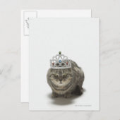 Carte Postale Chat portant une tiara (Devant / Derrière)