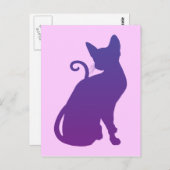 Carte Postale Chat pourpre (Devant / Derrière)