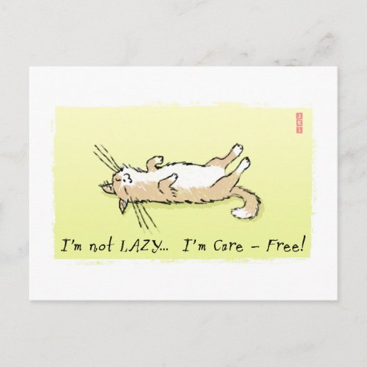 Carte Postale Chat prudent (Devant)