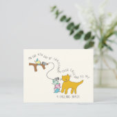 Carte Postale Chat Quatrième Jour 4 Appel aux oiseaux Noël (Debout devant)