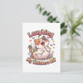 Carte Postale Chat qui rit et perd ses moustaches (Debout devant)