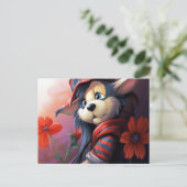 Carte Postale Chat Qui se prend pour un chien (Debout devant)