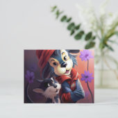 Carte Postale Chat Qui se prend pour un chien (Debout devant)