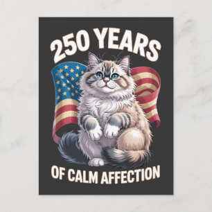 Carte Postale Chat Ragdoll 250 Ans d'Affection Calme