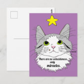 Carte Postale Chat Ragdoll Inspirant Seulement des Miracles (Devant / Derrière)