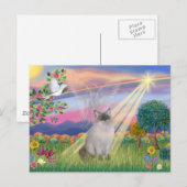 Carte Postale Chat Ragdoll (Point Bleu) - Ange des Nuages (Devant / Derrière)