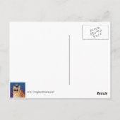 Carte Postale Chat rayé jaune avec lunettes de soleil et Casquet (Dos)