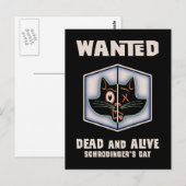 Carte Postale Chat Recherché de Schrodinger (Devant / Derrière)