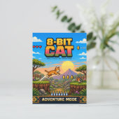 Carte Postale Chat, Rétro Pixel Art 8-Bit (Debout devant)