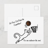 Carte Postale Chat Réussit un Magnifique Slam Dunk (Devant / Derrière)