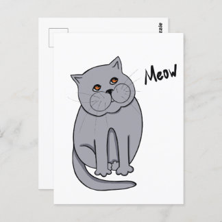 Carte Postale Chat rêvé aux yeux orange