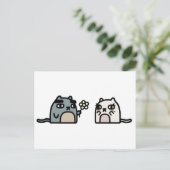 Carte Postale Chat romantique (Debout devant)