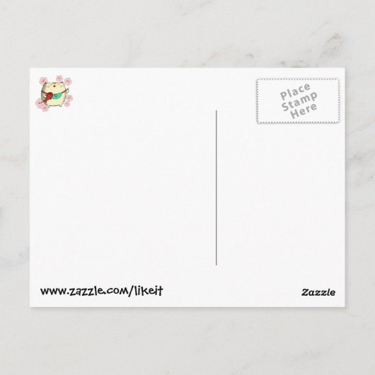 Carte Postale Chat rond mignon de Maneki Neko (Dos)