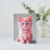 Carte Postale Chat rose (Debout devant)