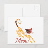 Carte Postale Chat rouge drôle (Devant / Derrière)