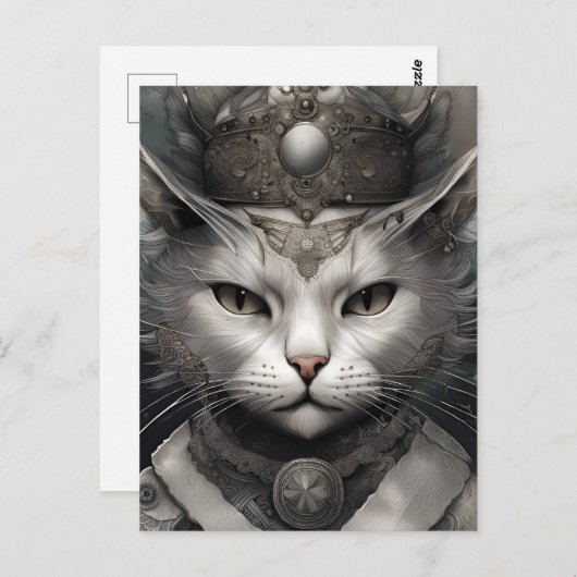 Carte Postale Chat Royal Steampunk (Devant / Derrière)