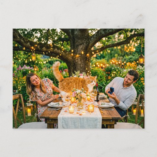 Carte Postale Chat Ruine La Demande En Mariage (Devant)