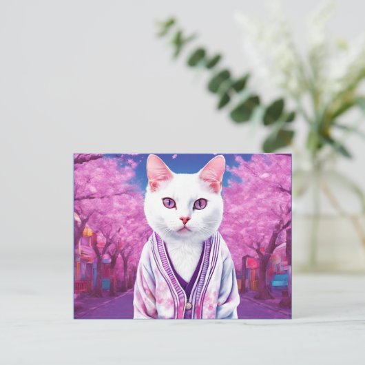 Carte Postale Chat Sakura (Debout devant)
