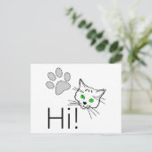 Carte Postale Chat - Salut ! (Debout devant)