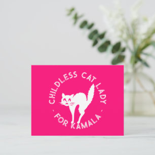 Carte Postale Chat sans enfant dame pour kamala drôle chat chaud