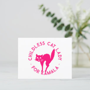 Carte Postale Chat sans enfant dame pour kamala drôle hot chat r