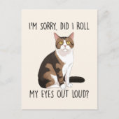 Carte Postale Chat Sarcastique Et Cute (Devant)