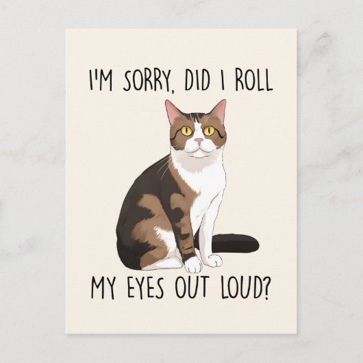 Carte Postale Chat Sarcastique Et Cute (Devant)