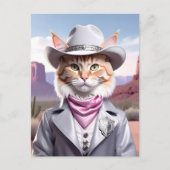 Carte Postale Chat Sheriff (Devant)