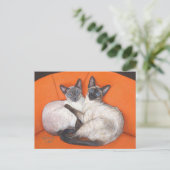 Carte Postale Chat Siamese Couple Cosy (Debout devant)