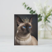 Carte Postale Chat Siamois Avec Couronne (Debout devant)