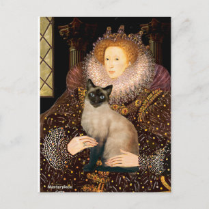 Carte Postale Chat siamois Queen- Seal Point