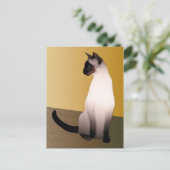 Carte Postale Chat siamois Seal Point (Debout devant)