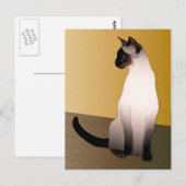 Carte Postale Chat siamois Seal Point (Devant / Derrière)