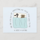 Carte Postale Chat Sixième Jour 6 Oies-A-Lay Noël (Devant)