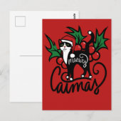 Carte Postale Chat smoking Christmas (Devant / Derrière)