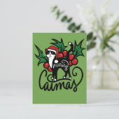 Carte Postale Chat Smoking Christmas (Debout devant)