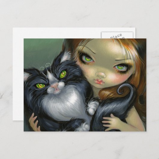 Carte postale "Chat Smoking Tuxedo" (Devant / Derrière)