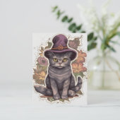 Carte postale Chat Sorcière (Debout devant)