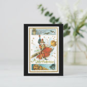 Carte Postale Chat, sorcière et hibou noir d'Halloween (Debout devant)