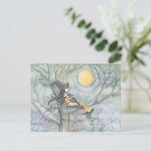 Carte postale Chat sorcière solitude douce (Debout devant)