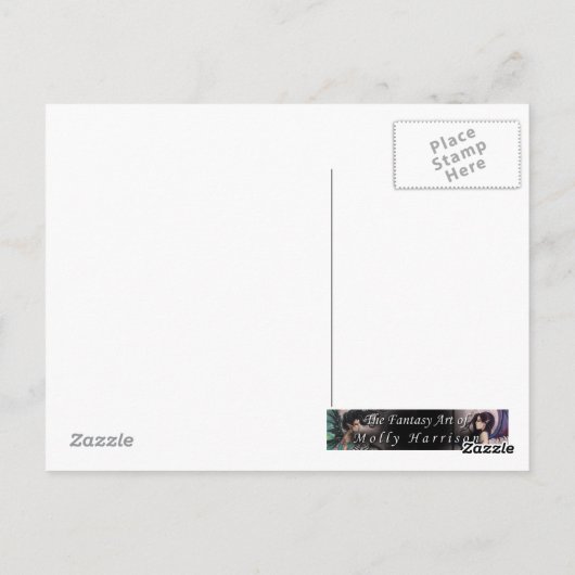 Carte postale Chat sorcière solitude douce (Dos)