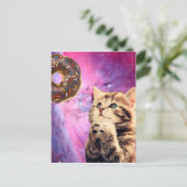 Carte Postale Chat souhaitant un beigne (Debout devant)