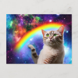 Carte Postale Chat spatial
