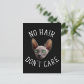 Carte Postale Chat Sphynx Drôle Sans Cheveux, Je M'en Fiche (Debout devant)